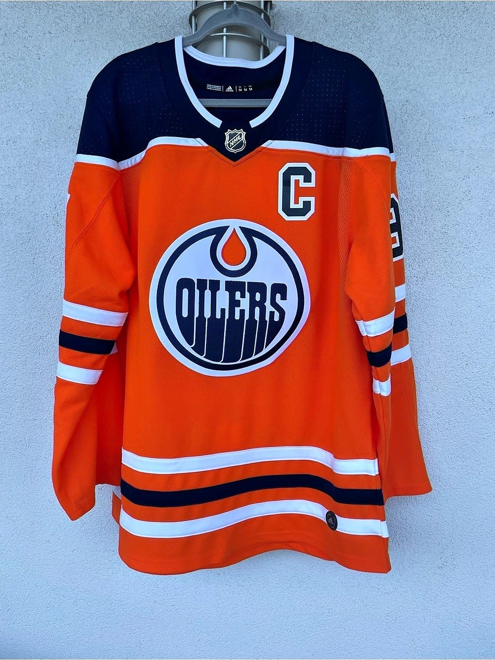 adidas Connor McDavid Edmonton Oilers #97 Jersey Orange & Blue 54 Like New